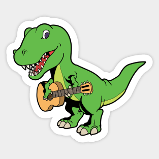 Comic TREX plays guitar Sticker